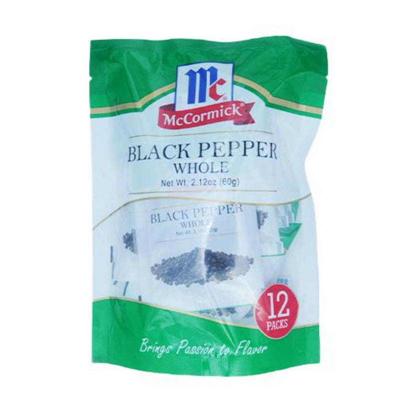 McCormick Black Pepper Whole 5g x 12's