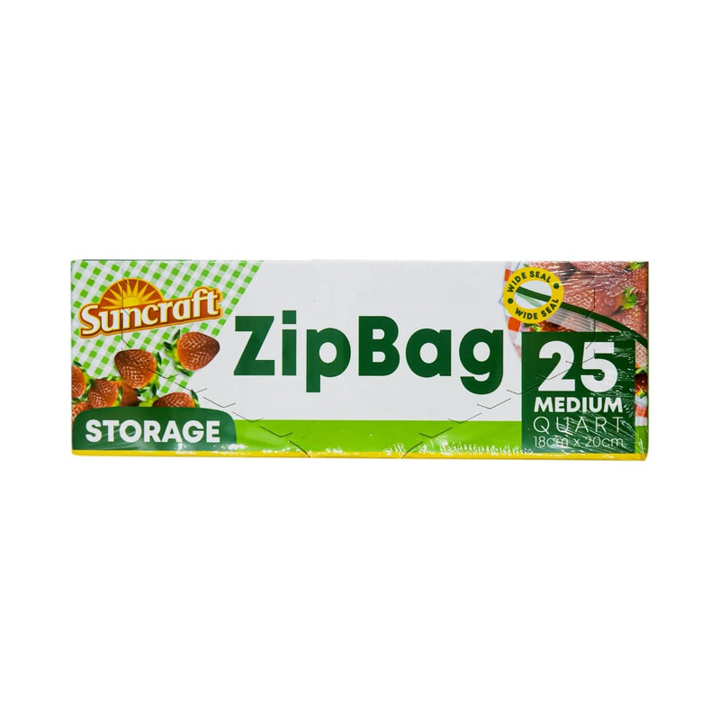 Suncraft Zip Bag Quart Storage Medium 25's