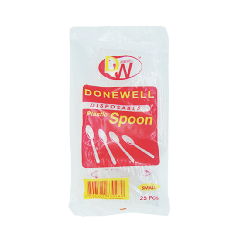 Donewell Plastic Spoon Transparent Small 25's