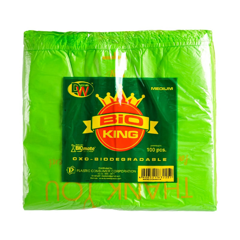 Bioking Plastic Bag Medium Green 100's