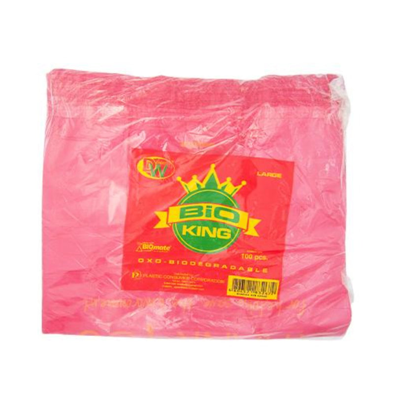 Bioking Plastic Bag Large Red 100's