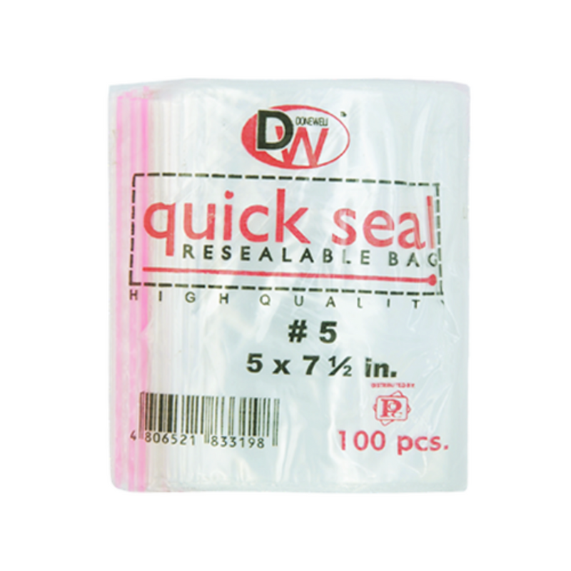 Donewell Quick Seal Resealable 5 x 7 1/2 Inches 100's