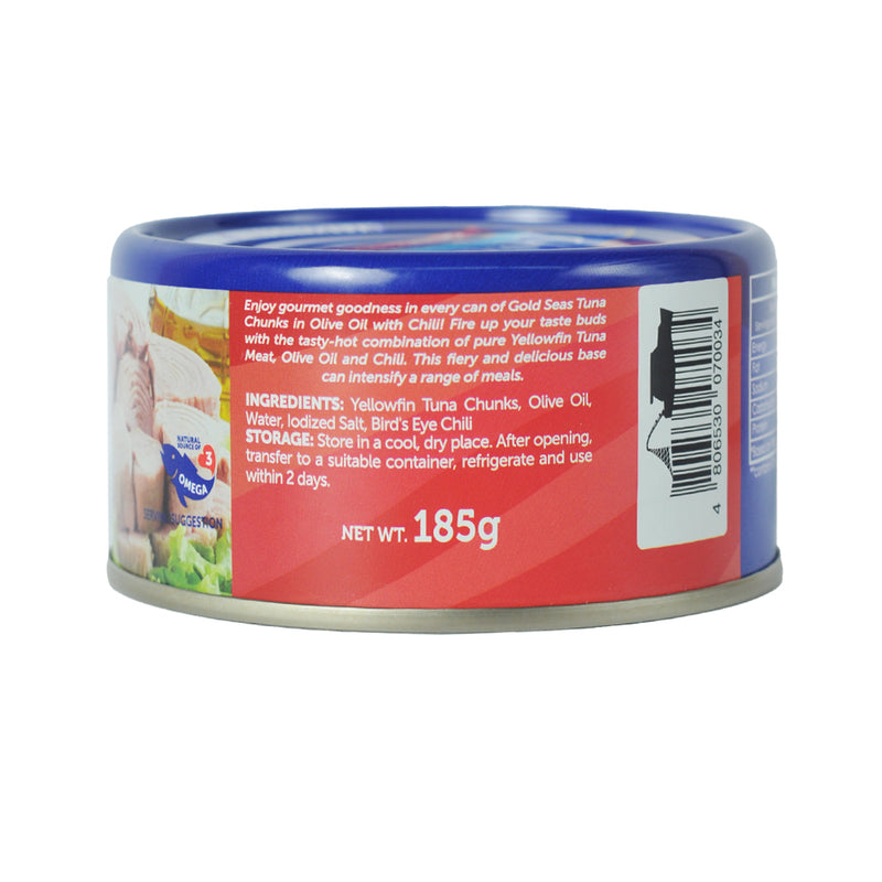 Gold Seas Yellowfin Tuna Chunks In Olive Oil With Chili 185g