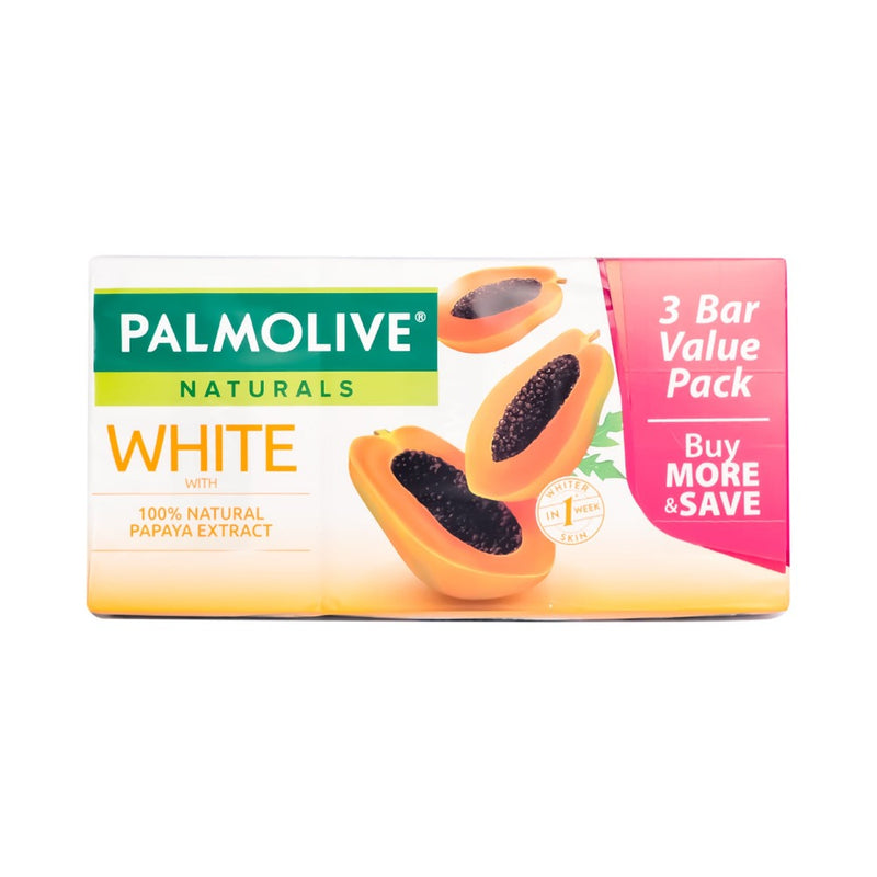 Palmolive Naturals White Bar Soap With 100% Natural Papaya Value Pack 80g x 3's