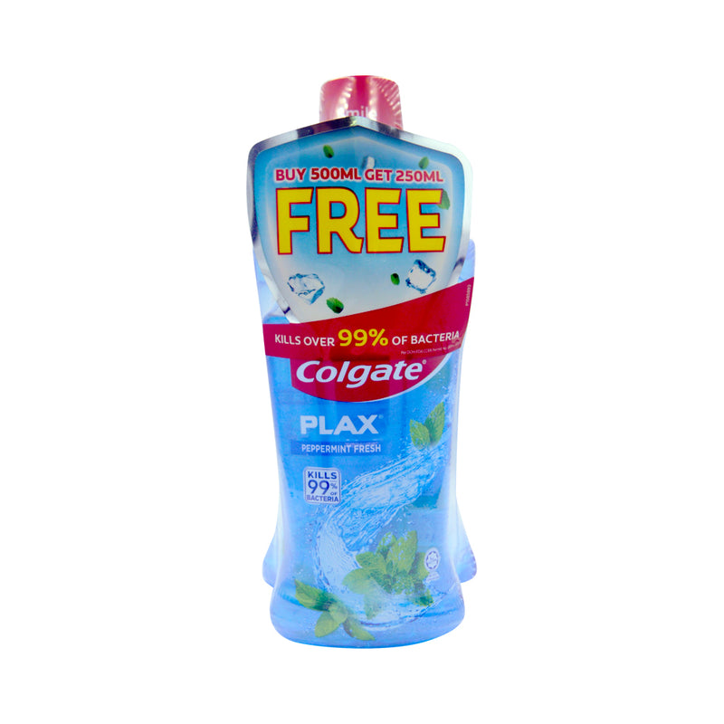 Colgate Plax Peppermint Fresh 500ml Free 250ml