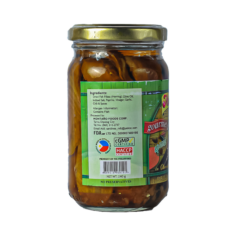 Montaño Spiced Tuyo in Olive Oil 240g