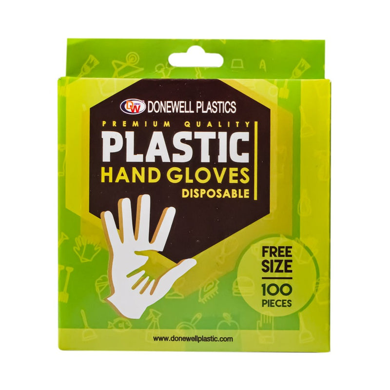 Donewell Plastic Hand Gloves 100's