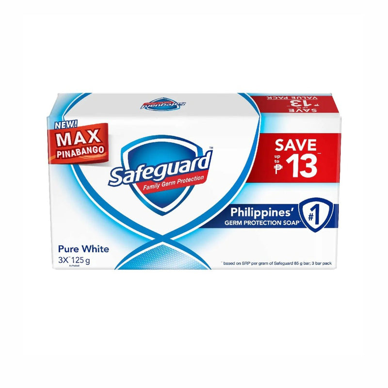 Safeguard Soap Pure White 3pid Pack 125g x 3's