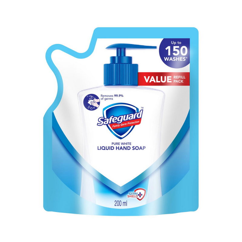 Safeguard Liquid Hand Soap Pure White Pouch 200ml
