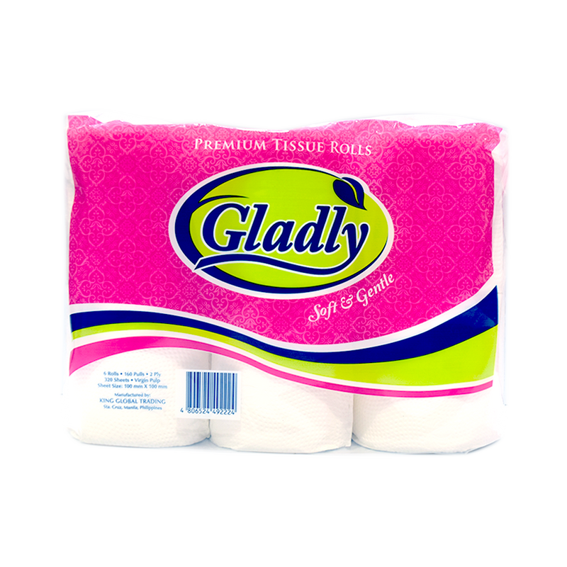 Gladly Tissue 2ply 320 Sheets 6's