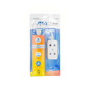 Royu 2-Gang Extension Cord White 3 Meters