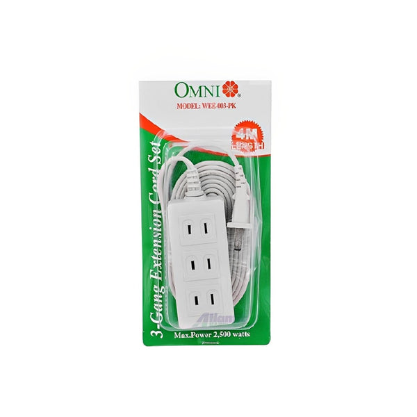 ECO Extension Cord Set 3-Gang 4-Meter Wire 10A - WEE-003-PK – Omni  Philippines Online Store