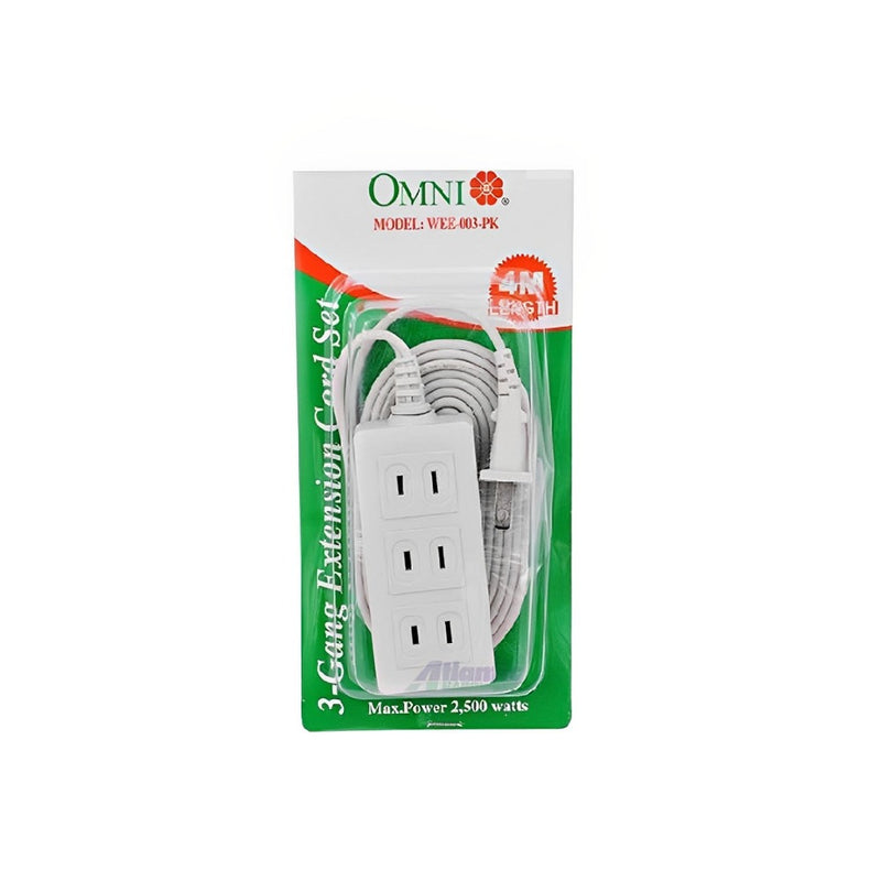 Omni WEE-003-PK Eco Extension Cord 3 Gang with 4 Meters