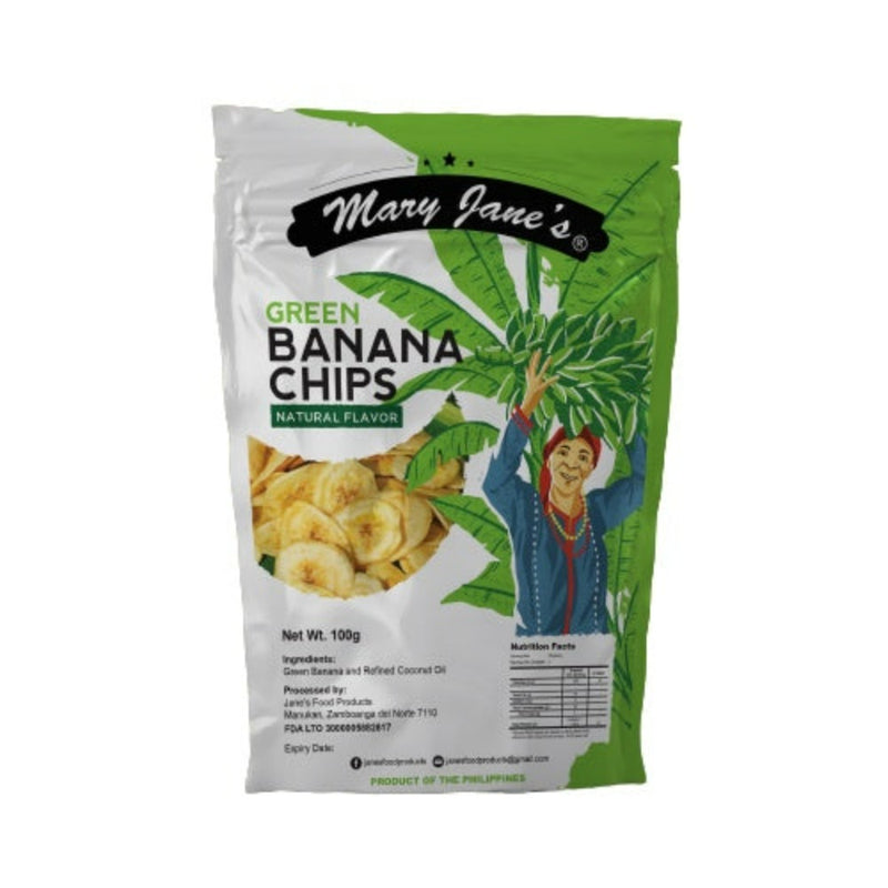 Jane's Unripe Green Banana Chips Natural 100g