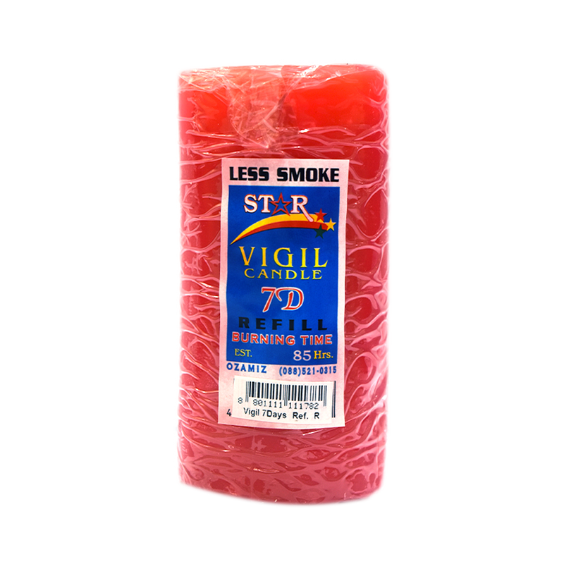 Star Vigil Candle 7 days Refill Red