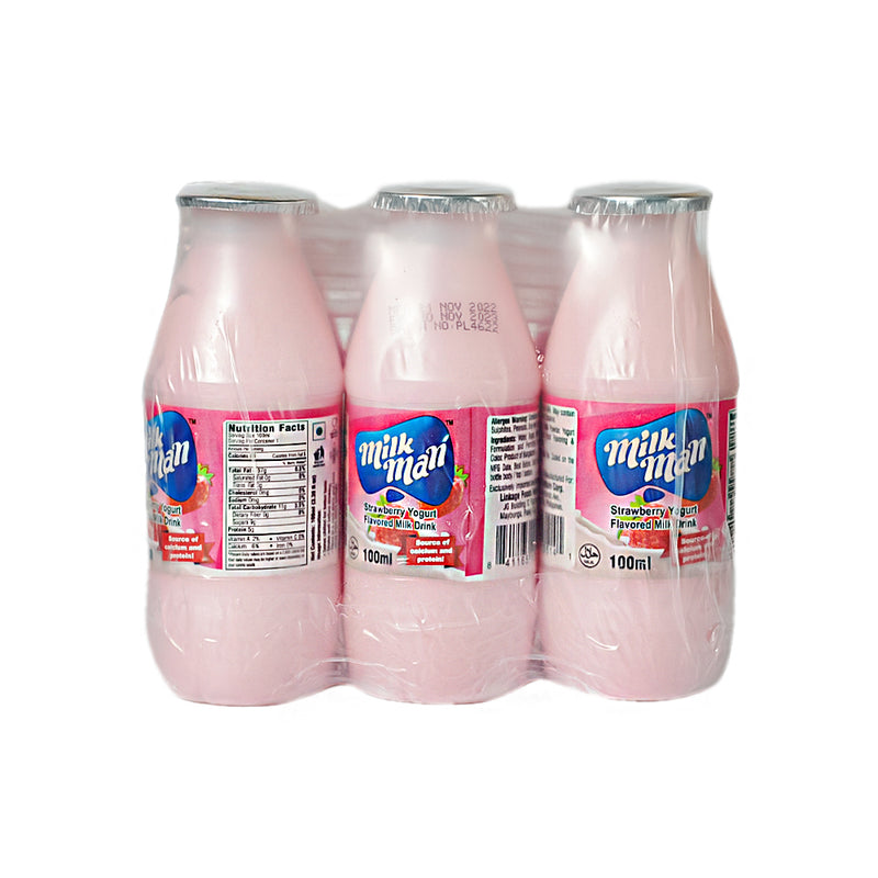 Milk Man Yogurt Drink Strawberry 100ml x 6's
