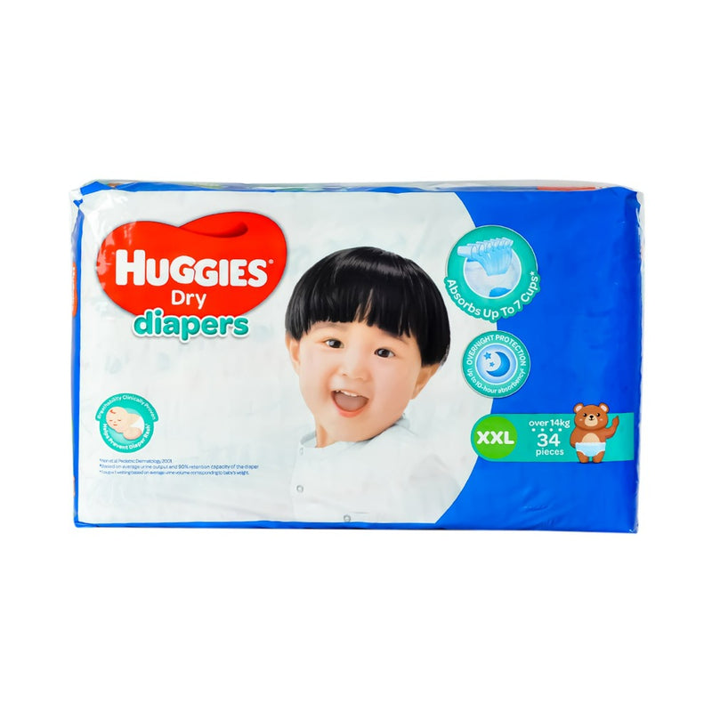 Huggies Dry Diapers Jumbo Pack XXL 34's