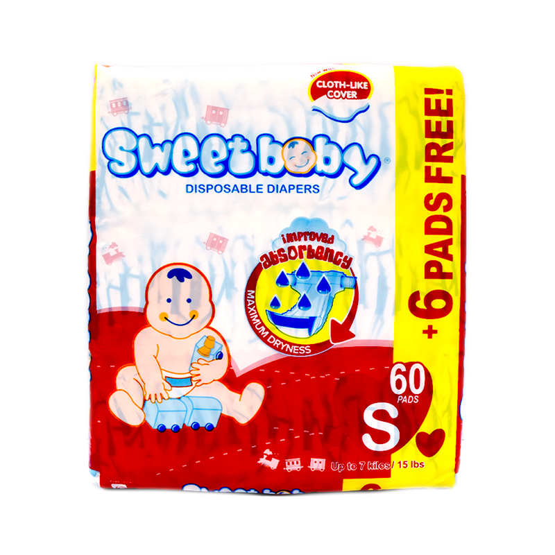 Sweet Baby Diapers Jumbo Pack Small 60's + 6 Pads