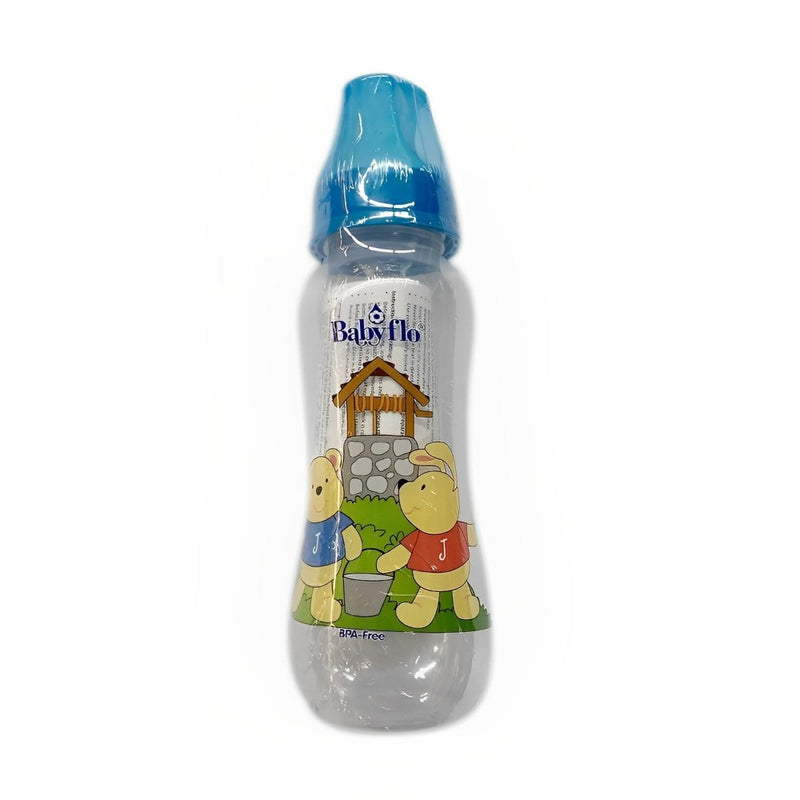Babyflo Feeding Bottle Nursery Rhyme With Rubber Nipple Blue 240ml (8oz)