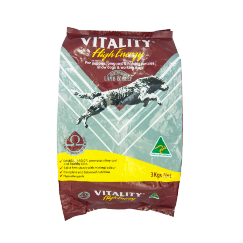 Vitality Dog Food High Energy Small Bites 3kg