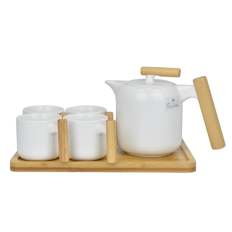 Ideal Living 5pc Tea Set White SJ1412-1