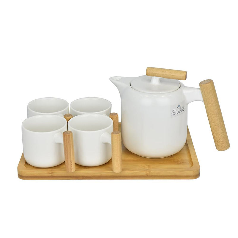 Ideal Living 5pc Tea Set White SJ1412-1