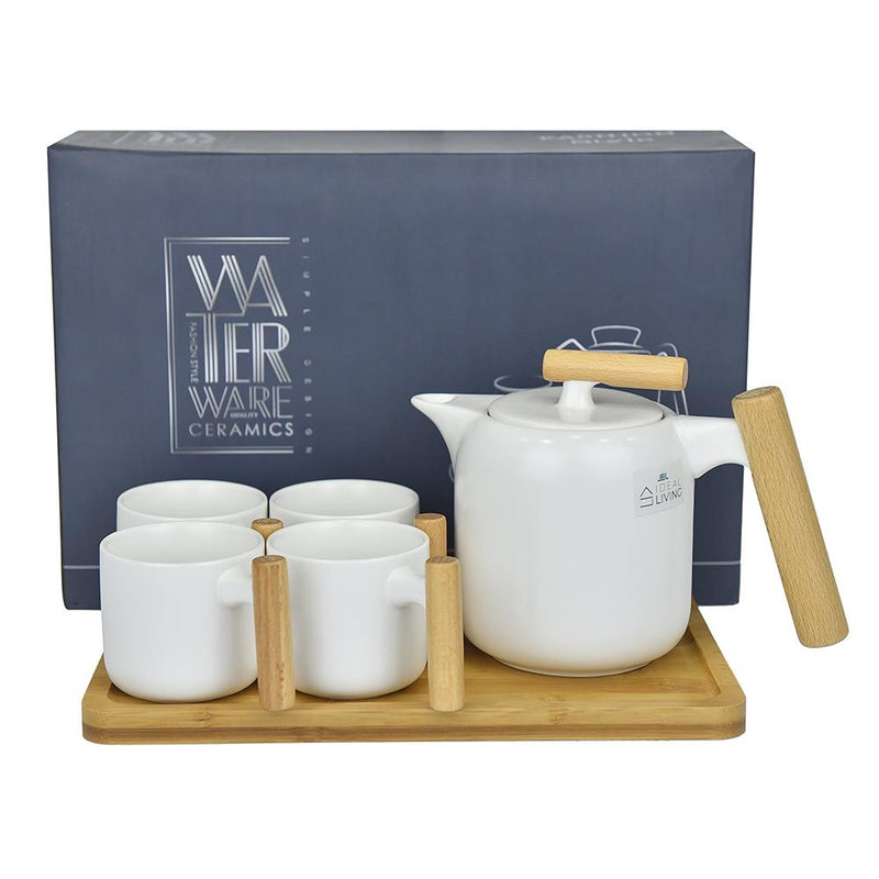 Ideal Living 5pc Tea Set White SJ1412-1