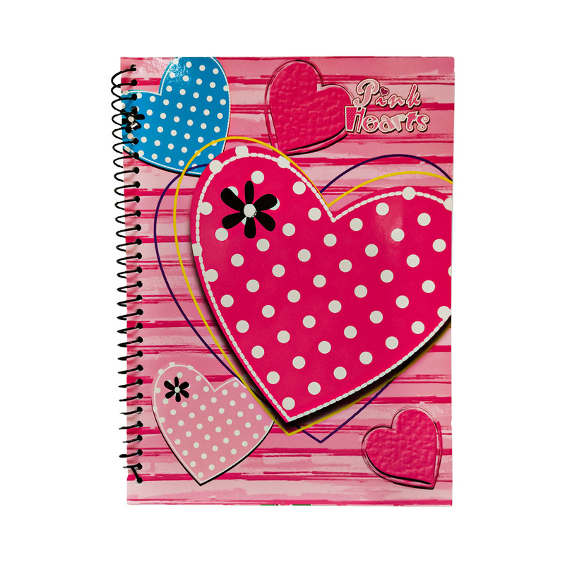 Lamco Notebook Pink Hearts Spiral 80lvs