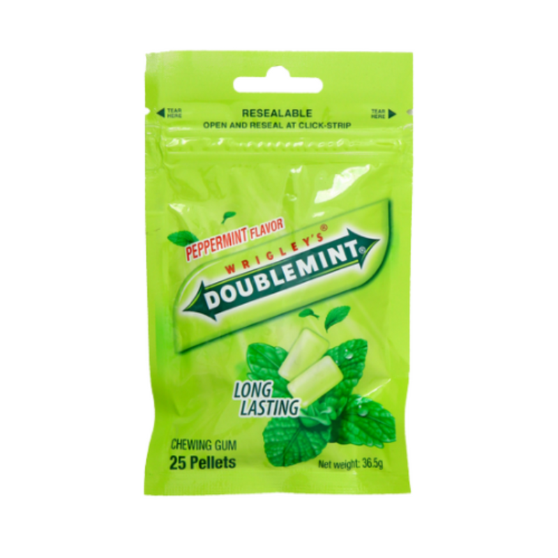 Doublemint Chewing Gum Peppermint Resealable Bag 25's