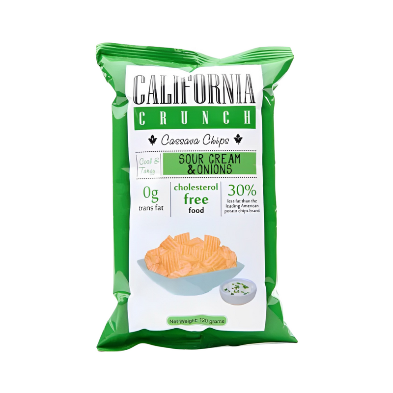 California Crunch Cassava Chips Sour Cream And Onions 120g