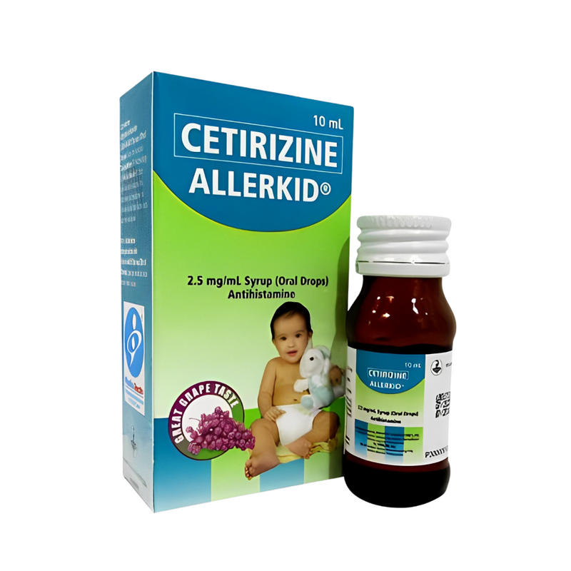 Allerkid Cetirizine 2.5mg/ml Oral Drops Syrup 10ml