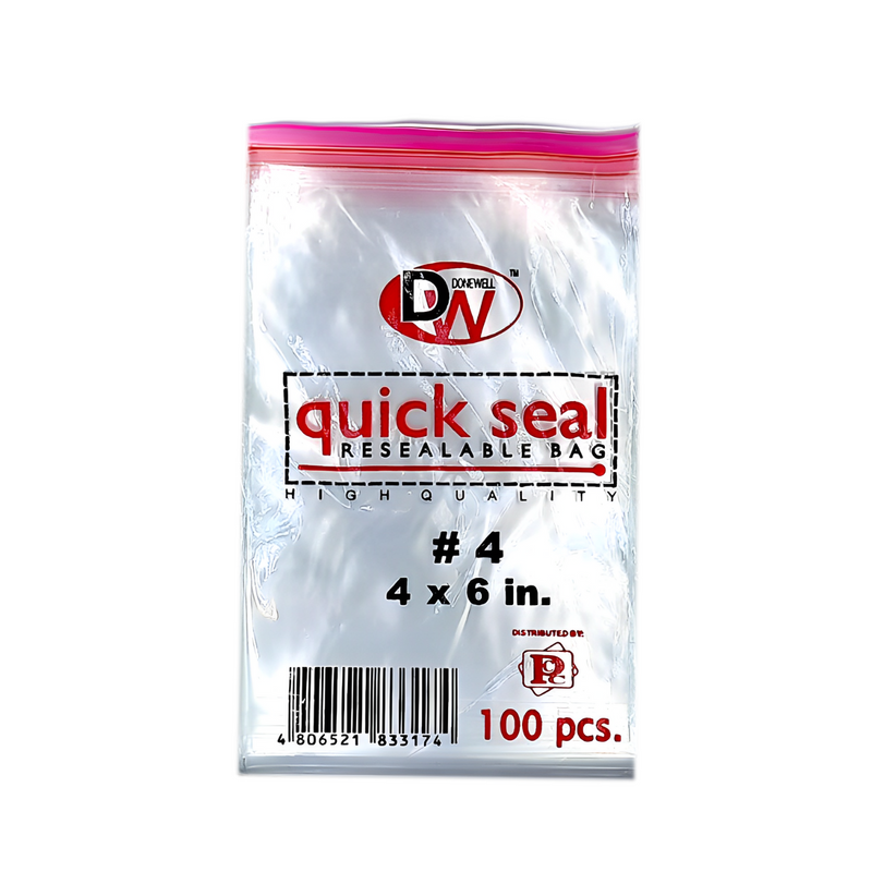 Donewell Quick Seal Resealable 4" x 6" 100's