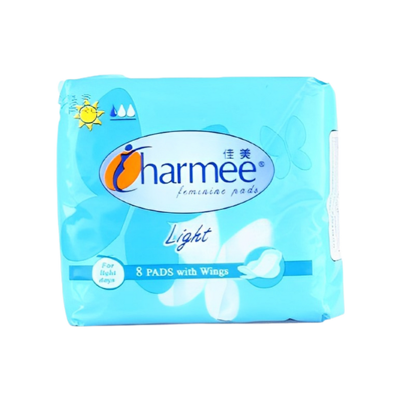 Charmee Feminine Pads For Light Days With Wings 8's