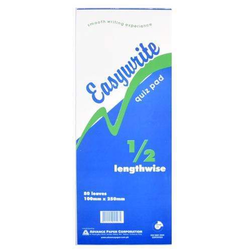 Easywrite School And Office Supplies Easywrite Quiz Pad 1/2 Lenghtwise 80's