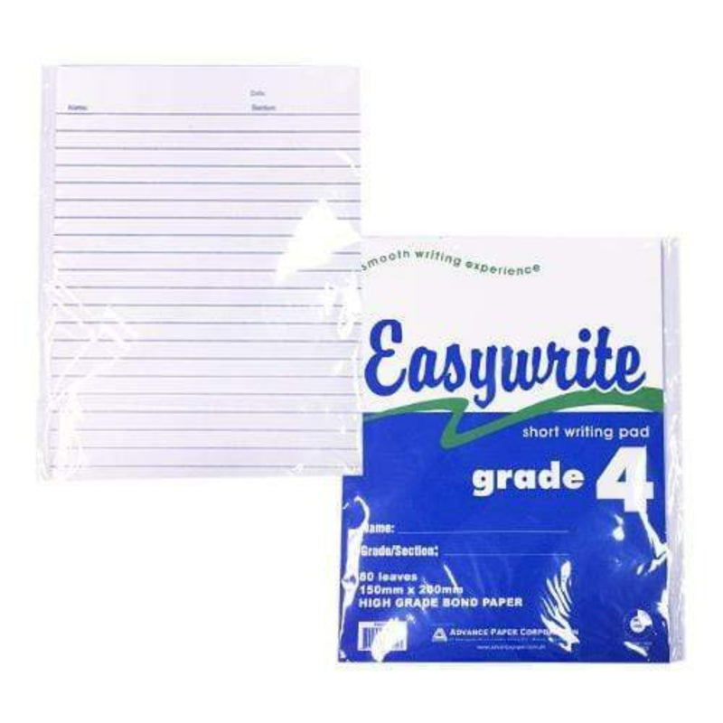 Kcc School And Office Supplies Easywrite Writing Pad Grade IV 80lvs